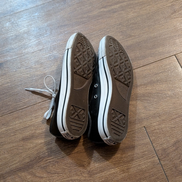 Classic Leather Black and White Men's Sneakers Converse All Star Chucks - Picture 4 of 4